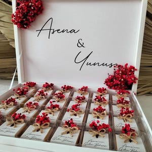 Caja de cartón decorada con gypso para niñas, solicitud de compromiso de promesa de chocolate, chocolate Kız İsteme Çikolatası Söz,Nişan Çikolatası,Bebek Çikolata