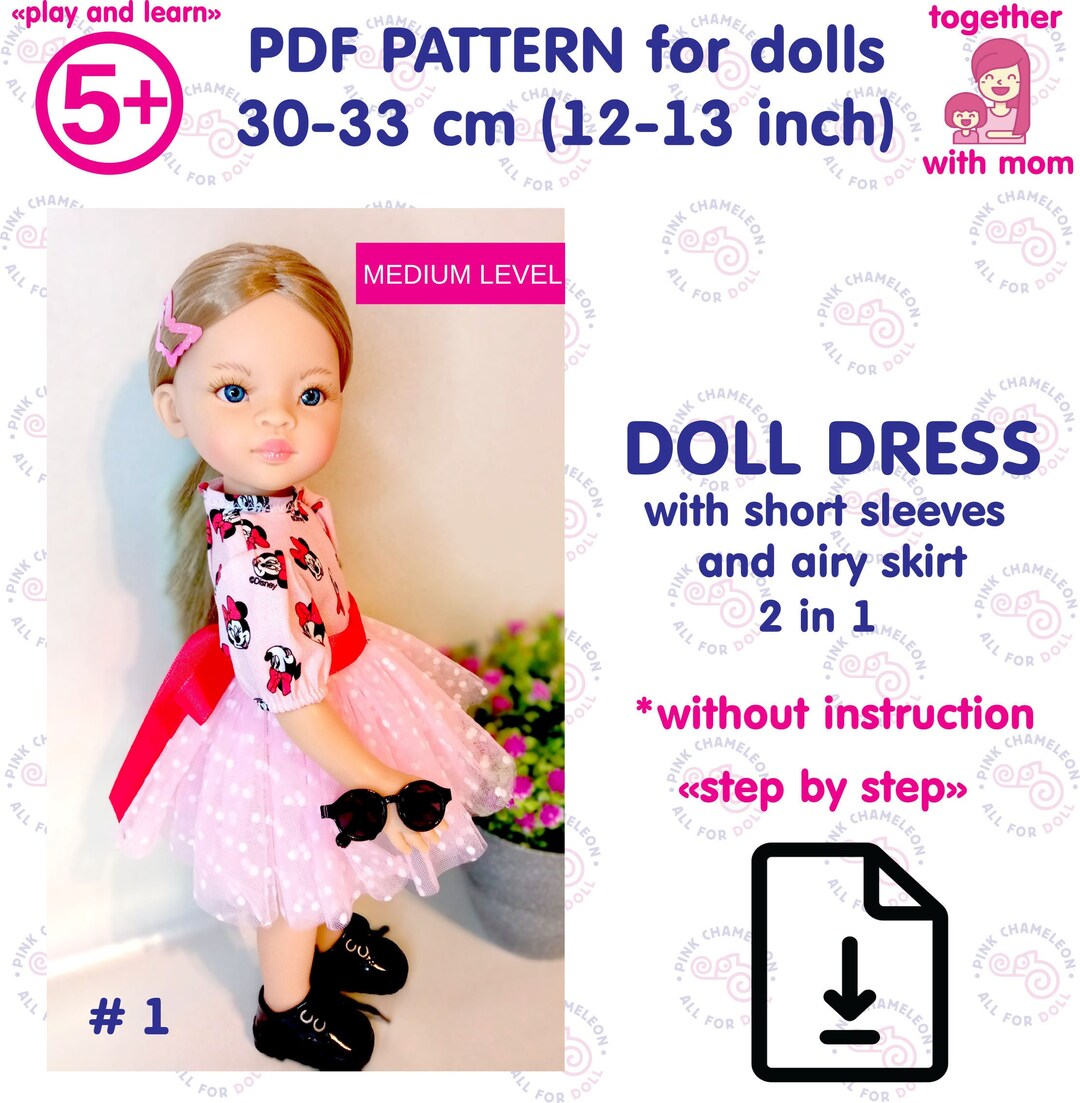 Digital Download Doll Dress Pattern PDF - Instant Access - Etsy