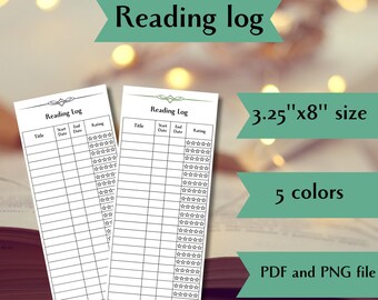 Reading Log Bookmark Printable