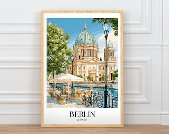 Berlin Travel Poster, Berlin Cathedral Wall Art, Berliner Dom Printable Poster, Germany Travel Print, Berlin City Decor, Digital Download