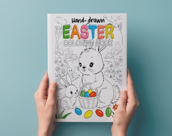 Bunny & Egg Hand Drawn Printable Easter Coloring Book | Instant Digital Download