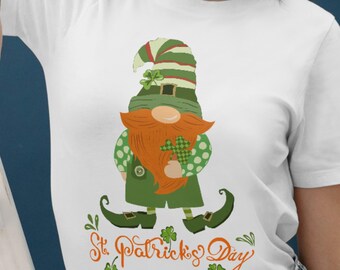 St. Patrick's Day Gnomes Unisex Shirt, Happy Irish Clover Tee, Lucky Green Gnome Tshirt, Saint Patricks Holiday Gift, Shamrock Apparel