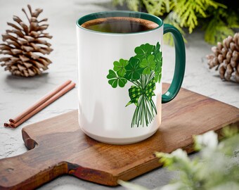 Shamrock Bouquet Mug | St. Patrick's Day Clover Coffee Cup