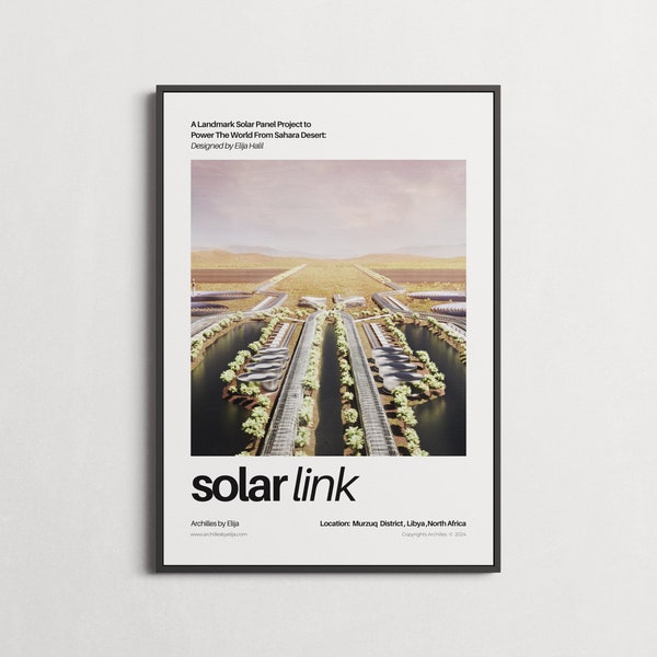 Architecture poster | Solar Link | Architecture print | Wall Art | Architecture Printables | Modern architecture | Render | Elija Halil | 04
