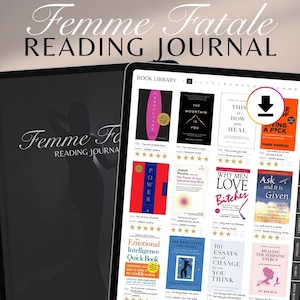 Diario di lettura 2025 / Digital Book Tracker e diario del club del libro / GoodNotes, compatibile con iPad, PDF stampabile, diario interattivo con note di eBook