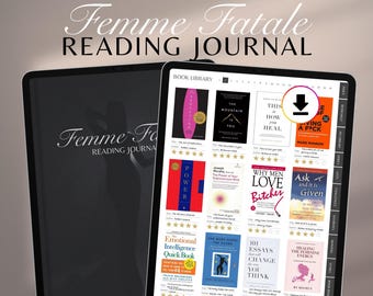 Digital Reading Journal |  Dark Feminine Energy Book Tracker, GoodNotes iPad (Digital Download)