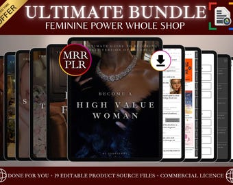 Ultimate Bundle, Feminine Power Journals, eBooks, Planners (MRR, PLR) (Digital Download)