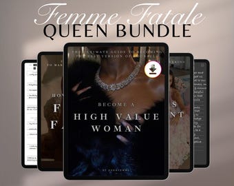 Self-Mastery Queen Bundle, Dark Feminine Energy, Femme Fatale eBooks & Journals (Digital Kit)