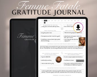 Gratitude Journal 2026 | Daily Journaling, Reflection Pages, Dark Feminine, Goodnotes, iPad (Digital Download)