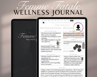 Wellness Journal 2026 | Health Tracker, Self-Care Planner Undated, Dark Feminine Energy (Digital Download)