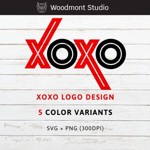 XOXO SVG en PNG logo-ontwerp voor liefhebbers: een origineel Valentijnsdag! Ideaal voor t-shirtontwerpen, digitale download afdrukbaar, plotter