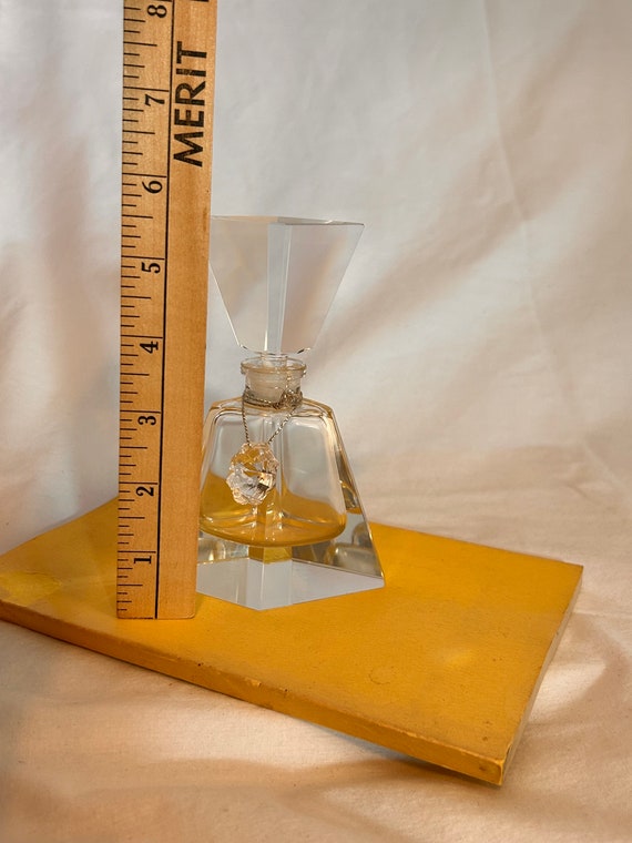 Vintage geometric perfume bottle with glass stopp… - image 3