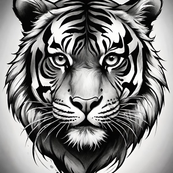 Tiger clipart. Tiger print and cut files. PNG, SVG and JPG