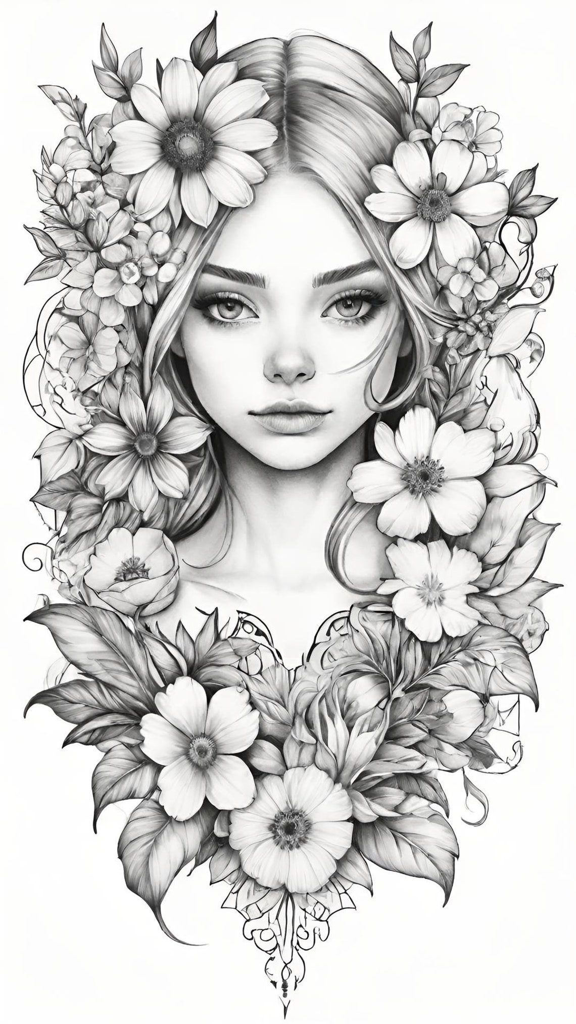 Flower Girl Clipart, Flower Girl Print File, T Shirt Design. Wall Art ...