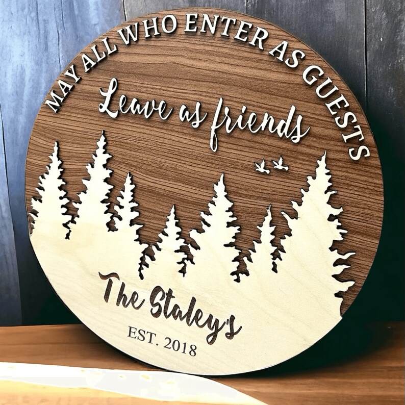 Home Decor Custom Name Sign Personalized Gift for Family Wood Sign Wall ...