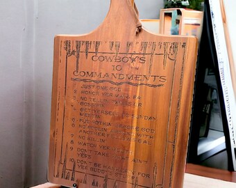 Custom Cutting Board Gift For Wedding of Faith Monogram Cowboy Charcuterie Board Custom Wedding Gift Idea Wall Décor Spiritual Handmade Gift