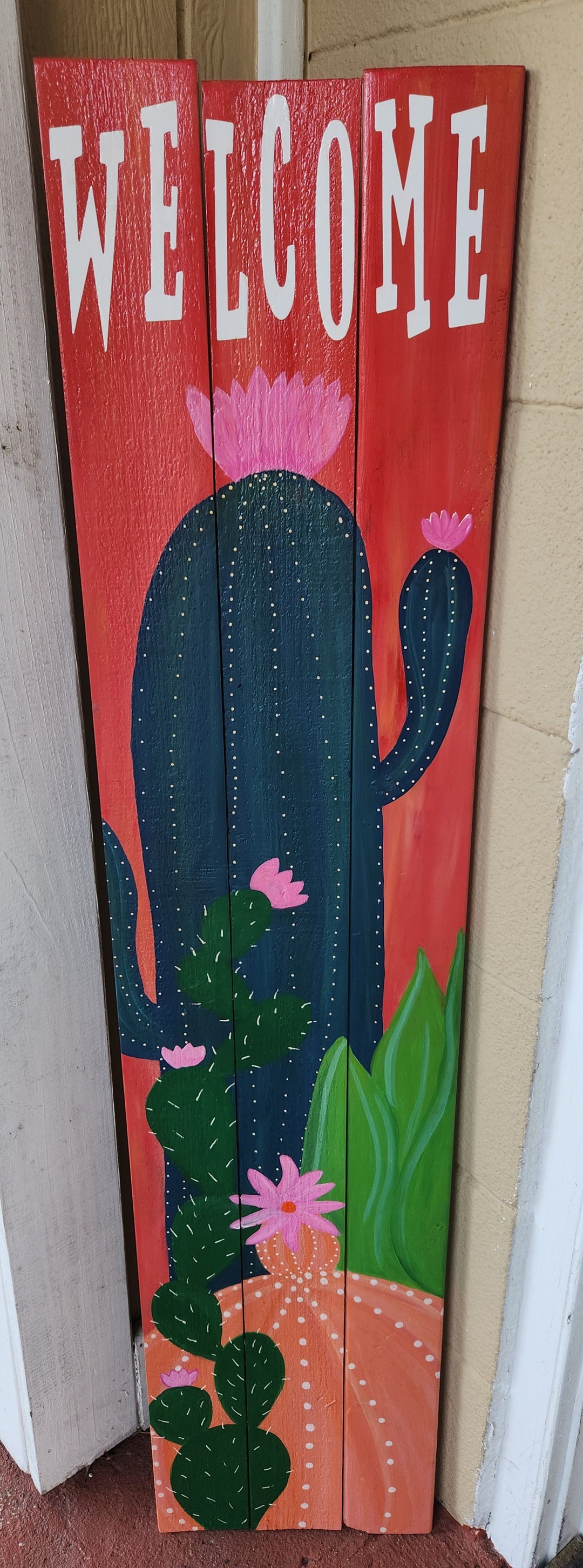 Welcome Cactus Sign - Etsy