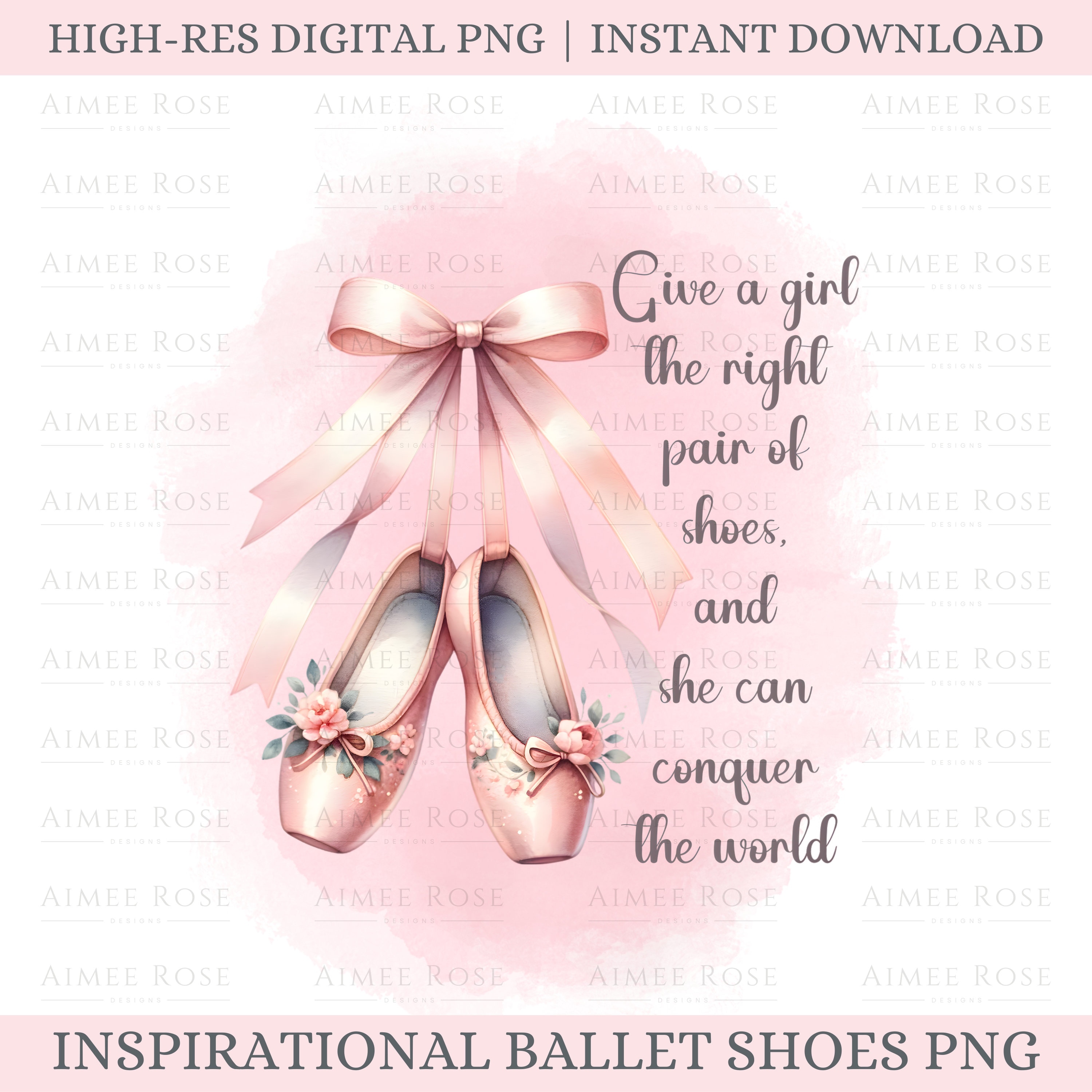 Ballet Shoes Clipart With Quote - Digital Download Hi Res PNG for  Sublimation, Printables and Crafts - Etsy, image size:3000x3000