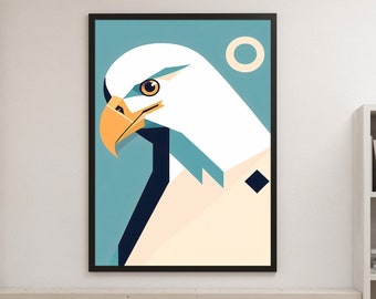 Eagle Animal - Digital Artwork - Animal Geometric Illustration - Ready for Instant Download - Printable Home Decor Art