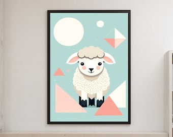 Sheep Animal - Digital Artwork - Animal Geometric Illustration - Ready for Instant Download - Printable Home Decor Art