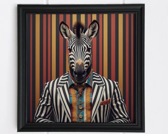 Zebra - Digital Artwork - Zebra Illustration - Zebra Art - Ready for Instant Download - Printable Home Decor Art