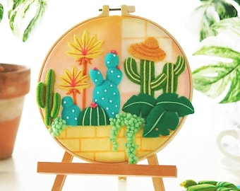 DIY Kaktus Nadelfilz Kit für Erwachsene Wolle Malerei Handwerk Projekt Wohnkultur für Anfänger Weihnachtsgeschenk 3D-Stickerei