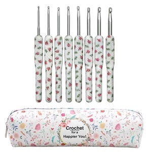 Set regalo per amanti dell'uncinetto con custodia a forma di fiore, uncinetto per principianti 27 pezzi, impugnatura morbida ed ergonomica, regalo per amanti dell'uncinetto, regalo di Natale Bianco