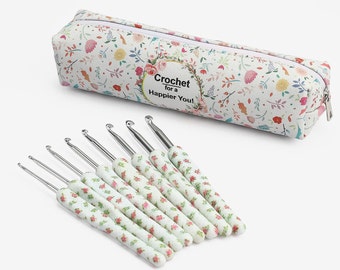 Crochet Lover Gift Set with Flower Case, Crochet Hook for Beginners 27 pieces, Ergonomic Soft Handle, Crochet Lover Gift, Christmas Gift