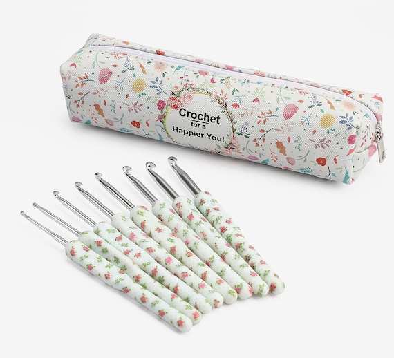 Crochet Lover Gift Set with Flower Case, Crochet Hook for Beginners 27 pieces, Ergonomic Soft Handle, Crochet Lover Gift, Christmas Gift