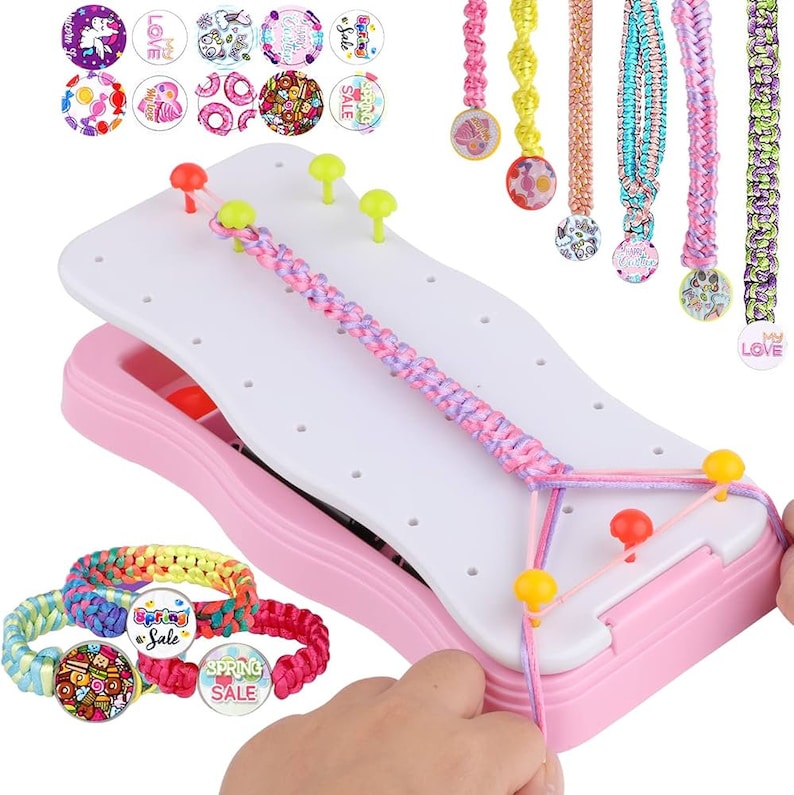 Dupamind DIY Friendship Bracelet Making Kit For Kids - 5 Straps, Letters & Charms