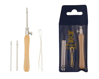 Set lavor-naaldmaten (2,0 / 2,5 / 3,0 mm), borduurset perforatornaald, perforator voor beginners, verstelbare naald