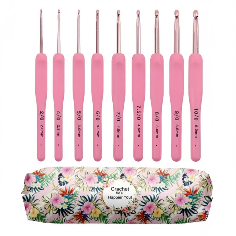 Set regalo per amanti dell'uncinetto con custodia a forma di fiore, uncinetto per principianti 27 pezzi, impugnatura morbida ed ergonomica, regalo per amanti dell'uncinetto, regalo di Natale Rosa