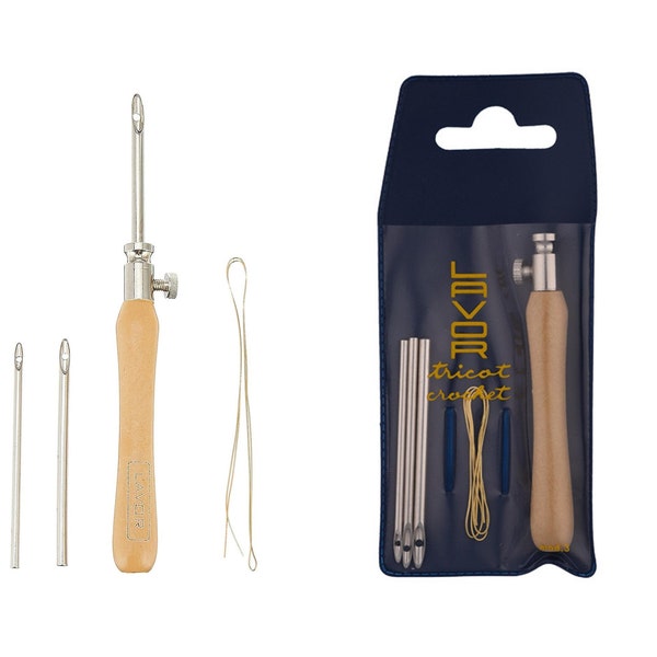 Set Lavor Punch Needle Punch Needle Broderie Perforatrice pour débutant Aiguille à tricoter Outil Perforatrice Aiguille Réglable Stylo Tapis Faire Loop Needle