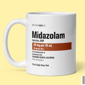 ミダゾラムコーヒーマグ：パロディ麻酔科医への贈り物