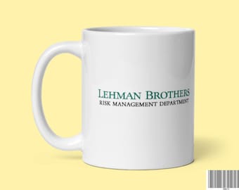 Lehman Brothers Mug with Risk Management Department Print Design | Wall Street Mug for Gags