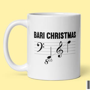 Funny Baritone Sax Coffee Mug Gift for Saxophonist Gift Military Band Camp Gifts, Bari Christmas Saxophone Ceramic Tea Cup