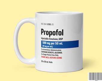 Caneca de Propofol: Presente Engraçado para Anestesista, Xícara de Chá com Humor Médico