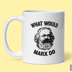 Funny Karl Marx Coffee Mug Philosophy Gift for Sociology Teacher Student Philosopher Ceramic Tea Cup