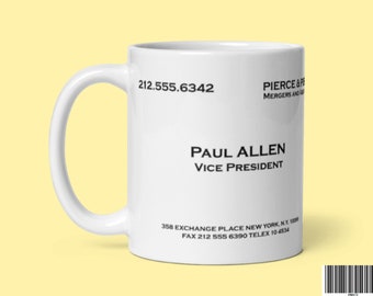 Paul Allen Name Card Mug Design | Movie Mug | Pop Culture Mugs | Novelty Mug | American Psycho