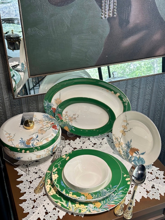 Green Nature 28pieces 6 Person Dinnerwareset Dinnerware Set 28 Piece and 6 Person Flower Dinnerware Set europe Porcelain Floral Dinner Set Etsy