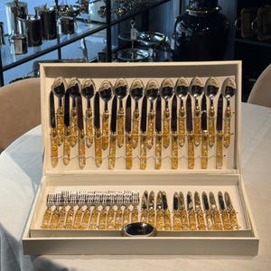75-teiliges 12-Personen-Goldblatt-Geschirr-Set, Goldgeschirr-Set, italienisches Geschirr-Set, Besteck-Set, Luxus-Küchengeschirr