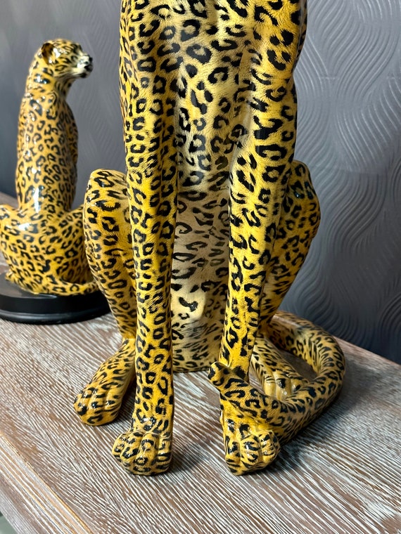 『 Yellow Leopard fam 』by Zuberi 60*60cm Baby Fred' Classic Ceramic Leopard Statues Vintage – Dogwood