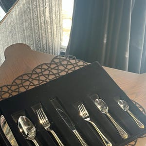96 Stück 12 Personen 24K Gold Vintage Besteck Set, Silberbesteck Set, Exklusives Besteck Set, Elegantes Vintage Geschirr Set