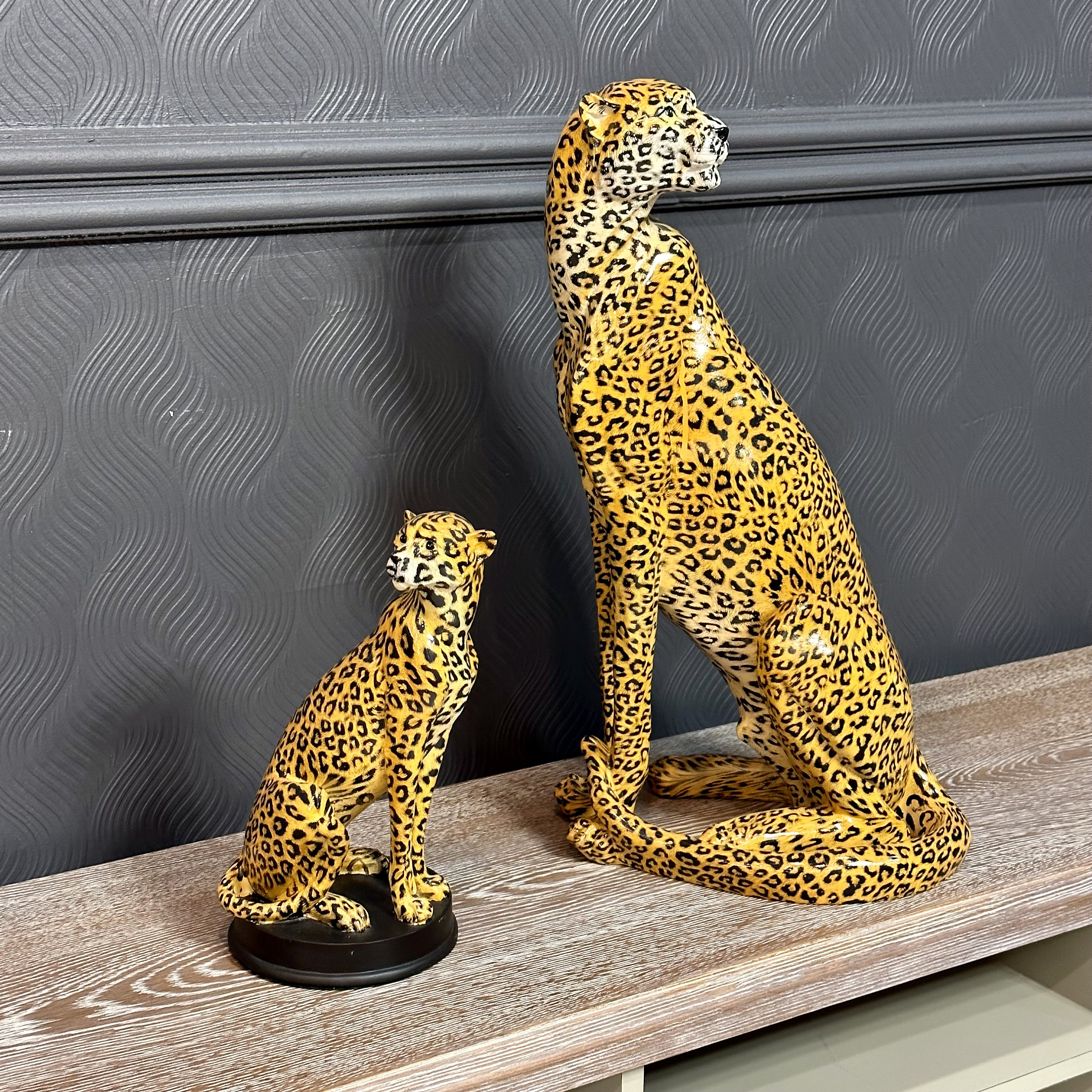 『 Yellow Leopard fam 』by Zuberi 60*60cm Baby Fred' Classic Ceramic Leopard Statues Vintage – Dogwood