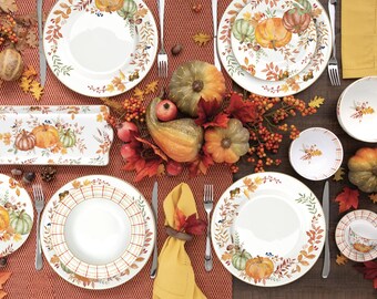 6 Rachel Ashwell Fall Pumpkin Melamine Dinner Plate Set Harvest