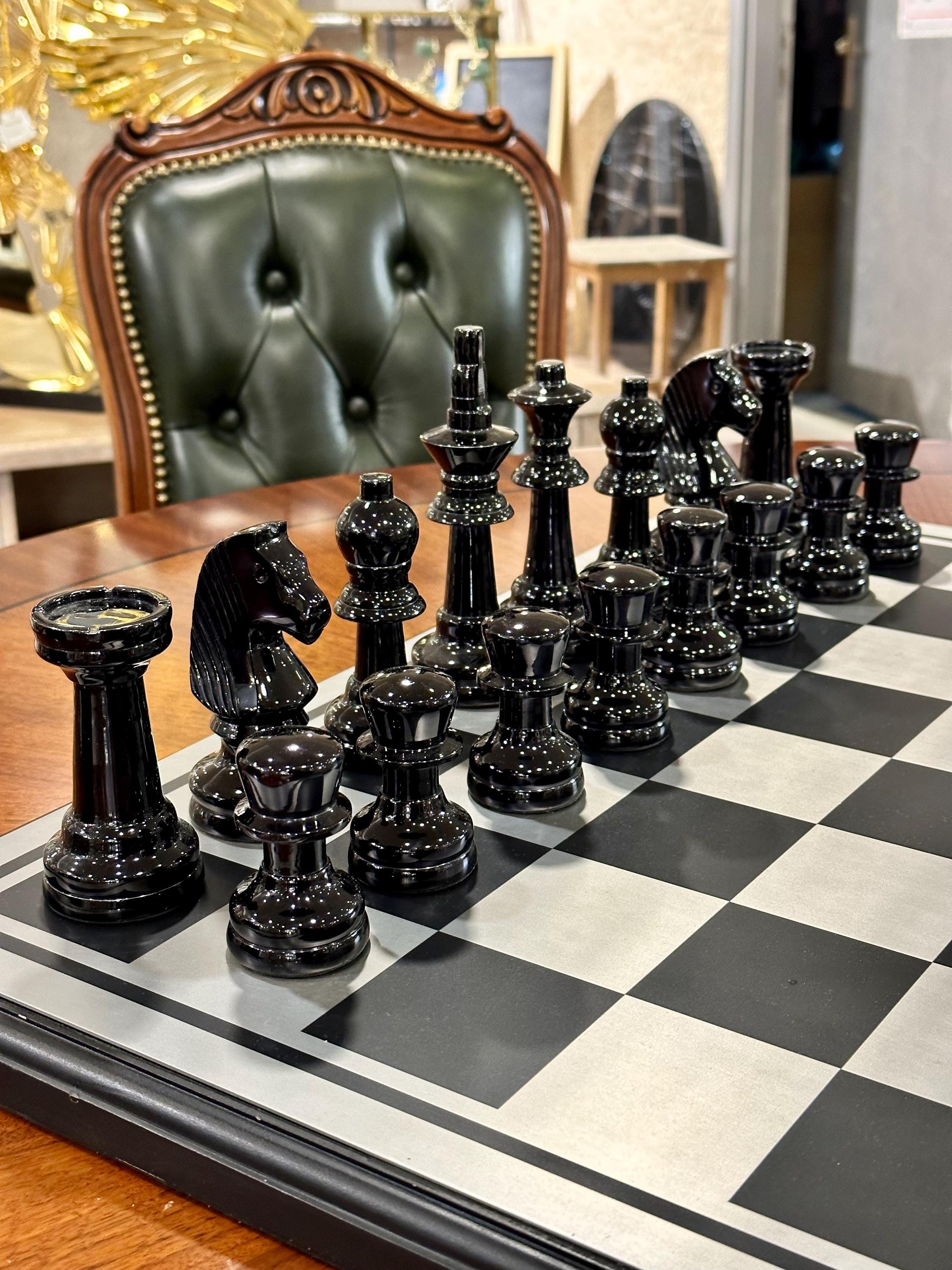25 Inch Giant Premium Chess Set, Luxury Metal Chess Set
