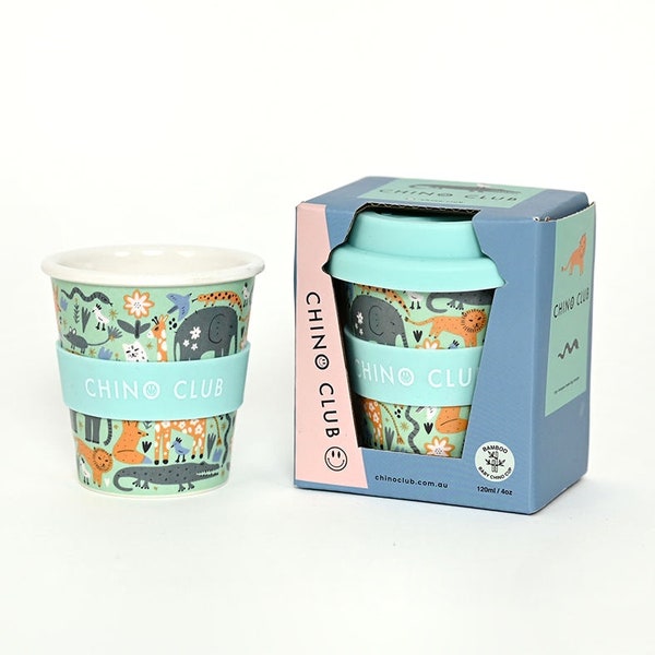 CHINO CLUB UK Wild Animal Design Reusable Kids Babychino Cup Gift Toddler Instagram Cute straws sold separately Zoo Birthday Present