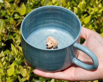 Custom Unique Solid Color Graffiti Pet Mug, Handmade Ceramic Coffee Mug, Pet Birthday Gift, Birthday Gift, Lover Gift,Pet Dog Doodle Cup