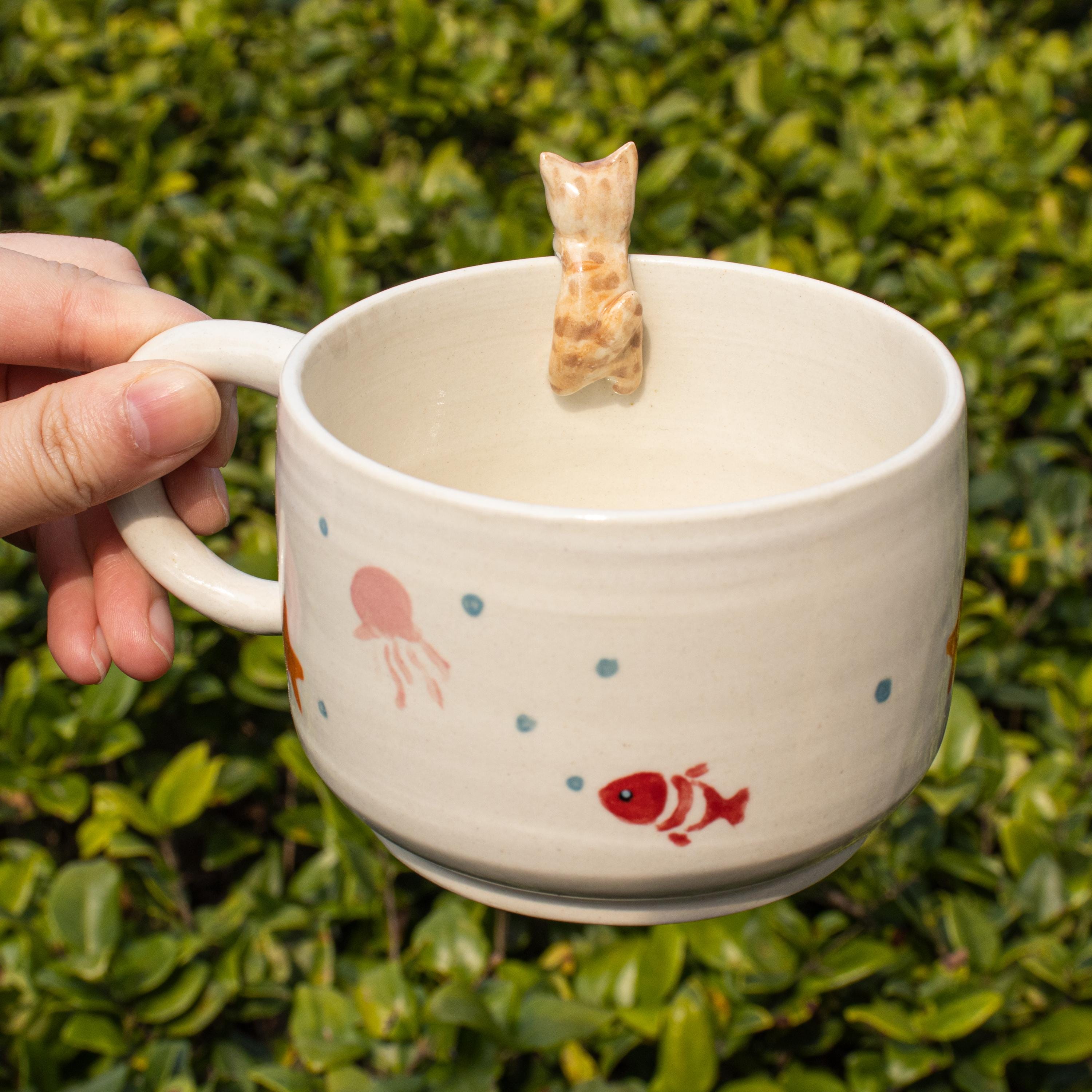 Custom Pet Mug, Handmade Ceramic Coffee Mug, Personalized Cat Mug, Pet Birthday Gift, Birthday Gift, Lover Gift,Pet Cat Doodle Cup,Cute Cup