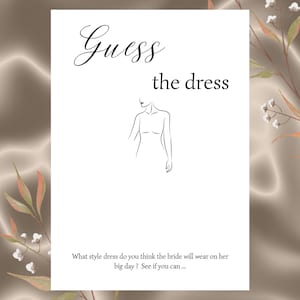 Guess the Dress | Hen Party Game | Digital and Printable | Elegant Minimalist Design | Bachelorette Party | Bridal Shower | Bride to Be
